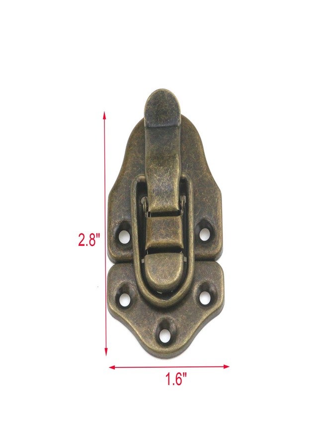 Geesatis 8 Pcs Metal Box Hasp Lock Toggle Latch Catch Decorative Hasp Box Latch Hasps for Jewelry Wooden Case Boxes, with Mounting Screws, Green Bronze - Image 4